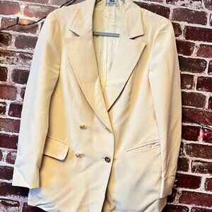 Vintage Celine Paris Blazer - Beige Double Breasted Jacket